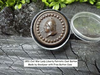 Old Rare Vintage Antique Civil War Relic Lady Liberty Patriotic Coat Button