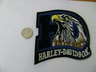 Vintage Hd Harley Davidson Eagle Large Patch Embroidered Nos Old Stock