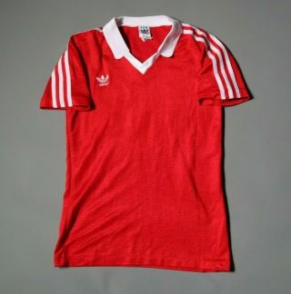 Vintage Adidas Football Shirt Made In West Germany Size Xxs Kids Large