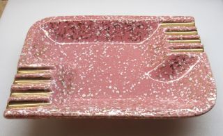 Vintage Usa Mid Century Modern 1950’s Pink Atomic Splatter Ceramic Ashtray Euc