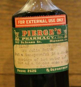 Medicine Bottle Vintage Pierce 