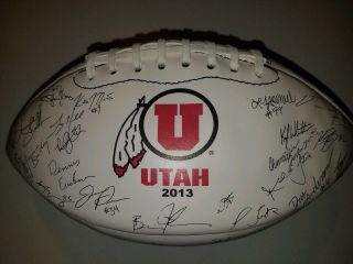 Rare 2013 Utah Utes Team Signed Autographed Football Mountain West