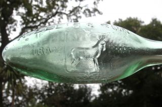 Vintage C1890s R.  Ellis & Son Ruthin Wales Ram Pict 10oz Pointed Hamilton Bottle
