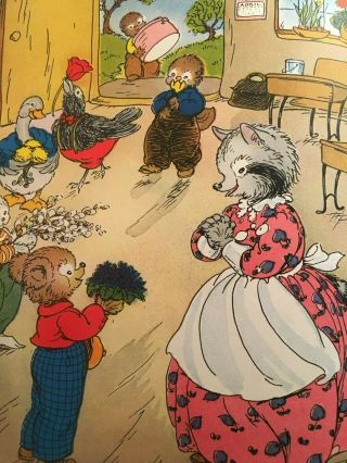 Vintage Little Brown Bear Goes To School - Elizabeth Upham & Marjorie Hartwell