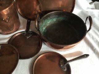 5 x GEORGIAN / EARLY VICTORIAN PAN LIDS,  A LIDDED POT & A JAM PAN 3