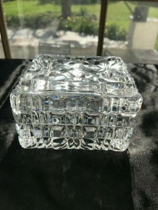Vintage Crystal Sawtoothed Cigarette Box And 2 Rest Ashtray