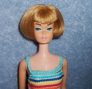 Gorgeous Vintage 1960 Barbie Doll American Girl In Midge Swimsuit