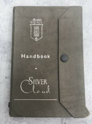 Vintage Rolls Royce Silver Cloud Handbook 1950’s Item