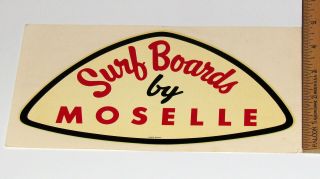 Vintage Large 1960s Surfboards By Moselle Water Slide Decal Sticker