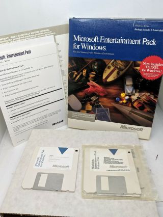 Microsoft Entertainment Pack For Windows 3.  5 " Discs Box 1990 Edition