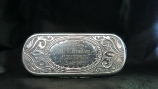 Antique Victorian Solid Silver Table Snuff Box Birmingham 1864