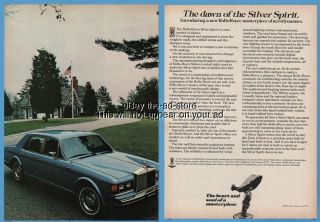 1981 Rolls Royce Silver Spirit Hood Ornament Vintage 1980s Photo Print Ad