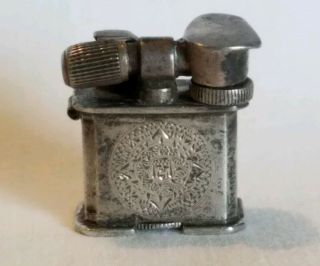 Vintage Mexico Sterling Silver Lift Arm Mini Tiny Pocket Lighter Aztec Calendar