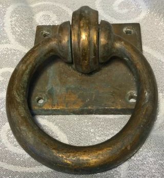 Vintage Heavy Brass Door Knocker Handle Pull Ring