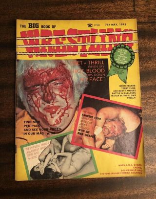 1975 The Big Book Of Wrestling May Dusty Rhodes Terry Funk Verve Gagne Wwa Awa