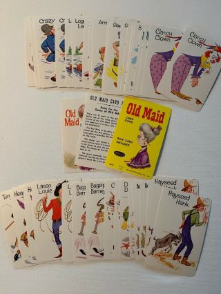 Vintage Old Maid Card Game Whitman Western Publishing 4492 Complete With Case