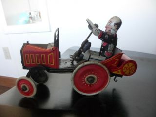 Vintage Antique Marx Tin Litho Wind Up Toy 7 Coo Coo Car 1930s
