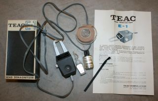 Vintage Teac E - 1 Head Demagnetizer For Reel - To - Reel Tape Complete With