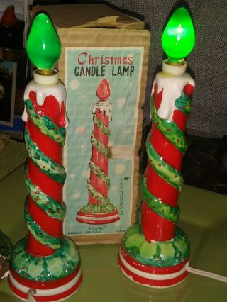 Vtg Christmas Relco Candy Cane Lamps
