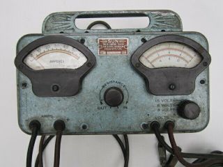 Vintage Sun Electric Corporation Volt Ampere Current Meter Tester Model Ca