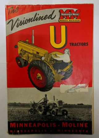 Vintage Minneapolis - Moline The Visionlined U Tractors Advertising Brochure