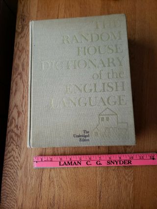 Vintage 1969 Random House Dictionary Of The English Language Unabridged Xl Large