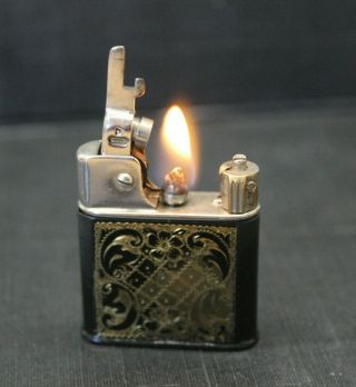 Vintage " Baby Mylflam " Wick Lighter - Art Deco Black Lacquer & Gold,  Germany 1930