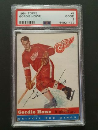 Gordie Howe 1954 Topps 8 Psa 2 Good Detroit Red Wings Dynasty