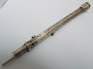 Rare English Antique S Mordan Sterling Silver Combined Pencil & Dip Pen