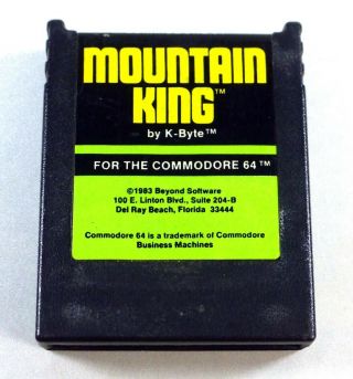 Commodore 64/128: Mountain King - C64 Cartridge - - Label - Rare