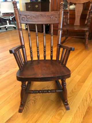 Antique,  Handmade,  Wooden Children’s Rocking Chair 2