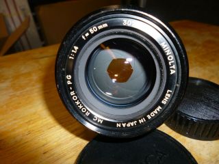 MINOLTA MC ROKKOR - PG 50mm f1.  4 Fast Lens DSLRs Mirrorless Micro 4/3 digitals 2