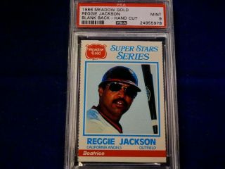 1986 Meadow Gold Blank Back H/c 14x A/s Hof Reggie Jackson Psa 9 Pop 1