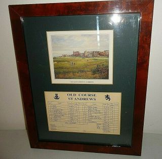 St Andrews Golf Club Course Game Scotland Old Framed Picture Score Card