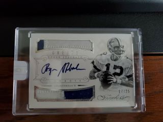 2014 Flawless Greats Roger Staubach Game Worn Material 17/25 On Card Auto Panini
