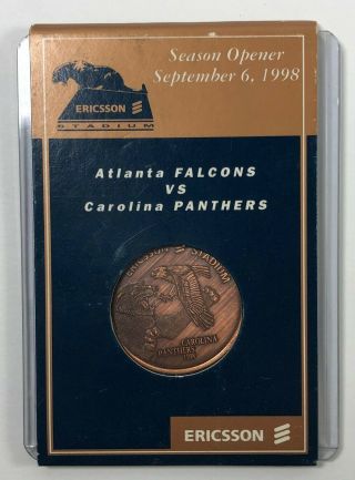 Carolina Panthers Ericson Stadium 1998 Season Opener Souvenir Coin Never Opened