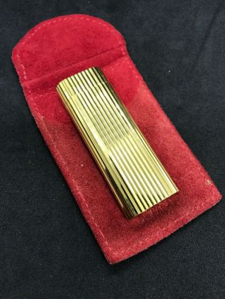 Cartier Gold - Plated Godron Striped Oval Lighter