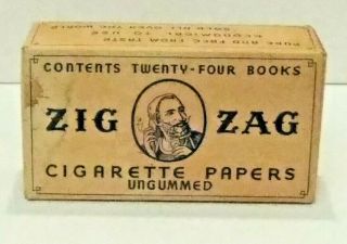 Vintage 1950s 60s Box Of 24 Books Zig Zag Cigarrette Papers