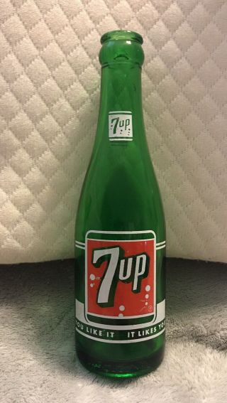 Vtg Soda Bottle 7up Seven Up Beckley Wv Glass Green 7oz You Like It It Likes You