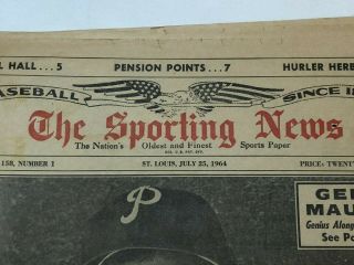 The Sporting News Newspaper July 25,  1964 Gene Mauch Hank Arron Roberto Clemente 2