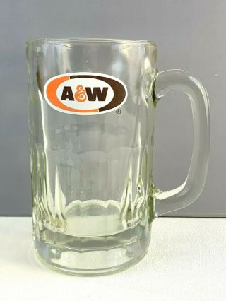 1 Aw Glass Mug A&w - Vintage Collectible Root Beer 6”