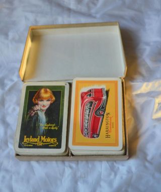 Vintage Harrington Coachwork & Leyland Motors 2 Packs Playing Cards In Case