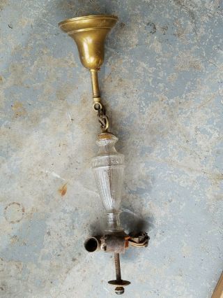 Victorian/vintage/antique Ceiling Chandelier Fixture For Refurbishing.  The Glass