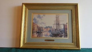 John Stobart Milwaukee 1880 Framed Matted Print Docks Nautical Lake River Harbor