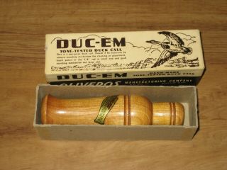 Vintage Duc - Em Tone,  Hand Made Duck Call - Oliveros Mfg.  -