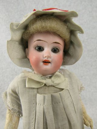 8 " Antique Bisque Head German Schoenau & Hoffmeister S & H Doll In Orig Dress