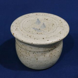 French Butter Keeper Glazed Stoneware Crock Dish Bowl Storage Preserver Usa