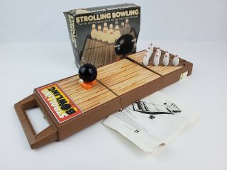 Vintage Tomy Strolling Bowling Game Complete W/ Box Wind - Up Not