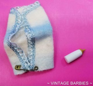 Barbie Doll Babysits 953 Blanket & Bottle Near Vintage 1960 