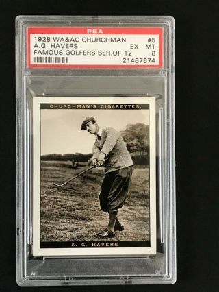 1928 Churchman Famous Golfers Ser.  Of 12 - Large: A G Havers 5 Psa Grade 6